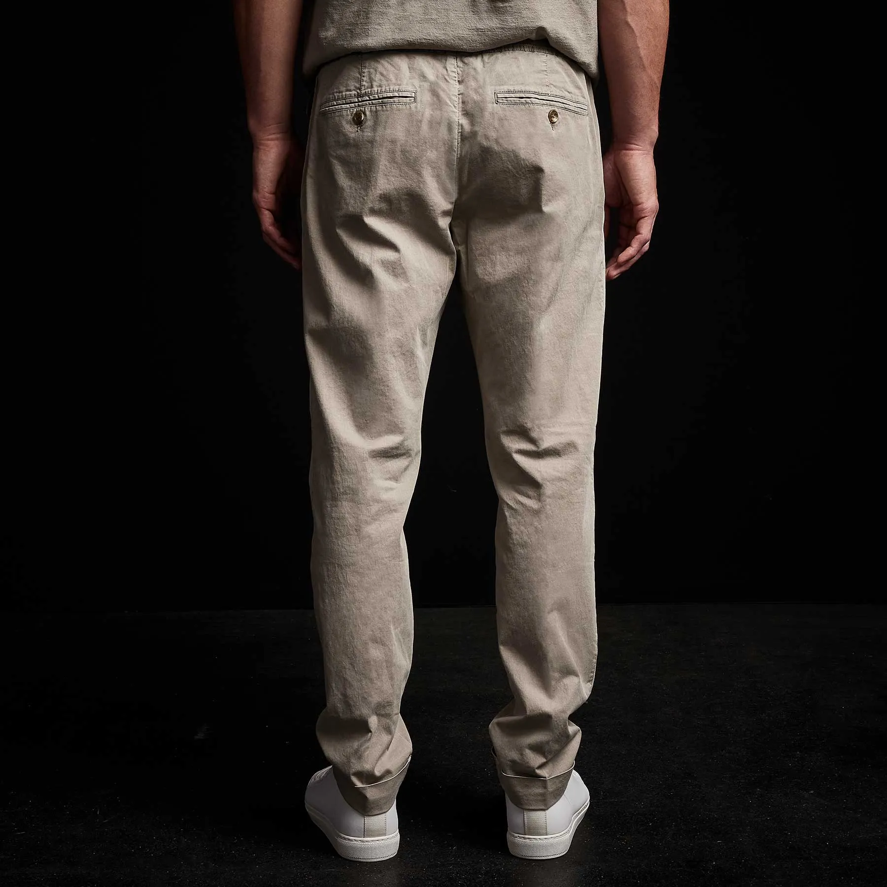 Cotton Linen Cuffed Trouser - Silt Pigment