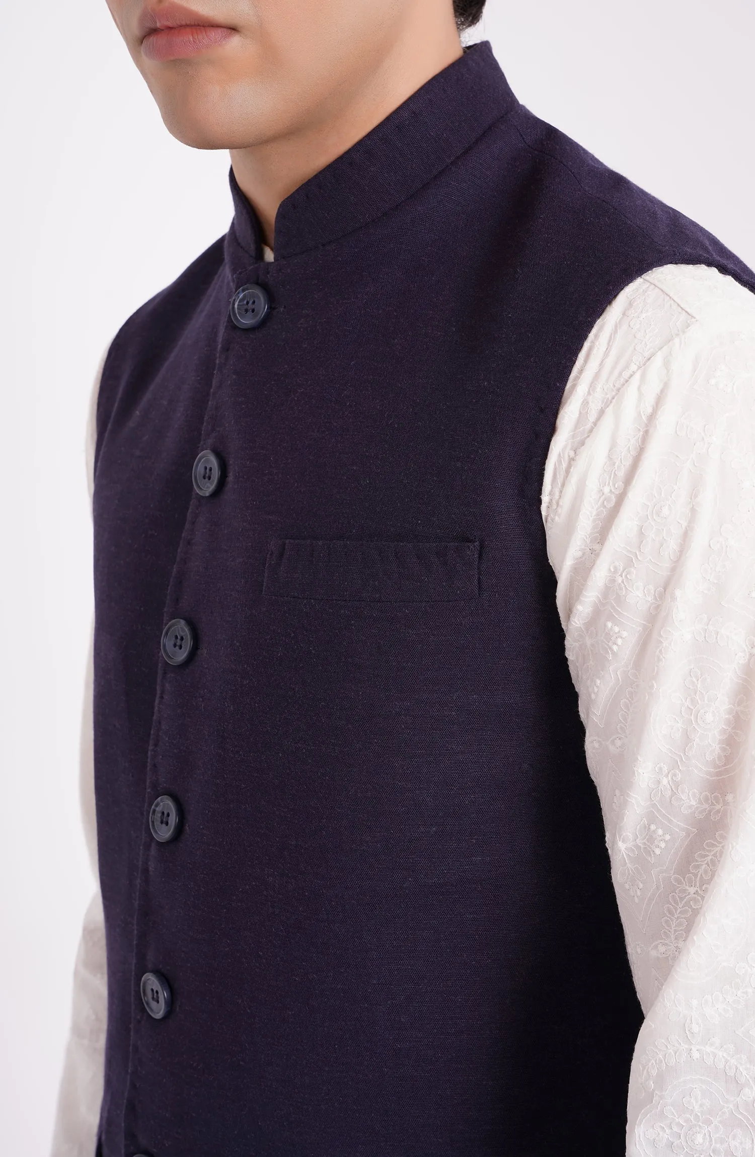 Cotton Linen Mens Waistcoat