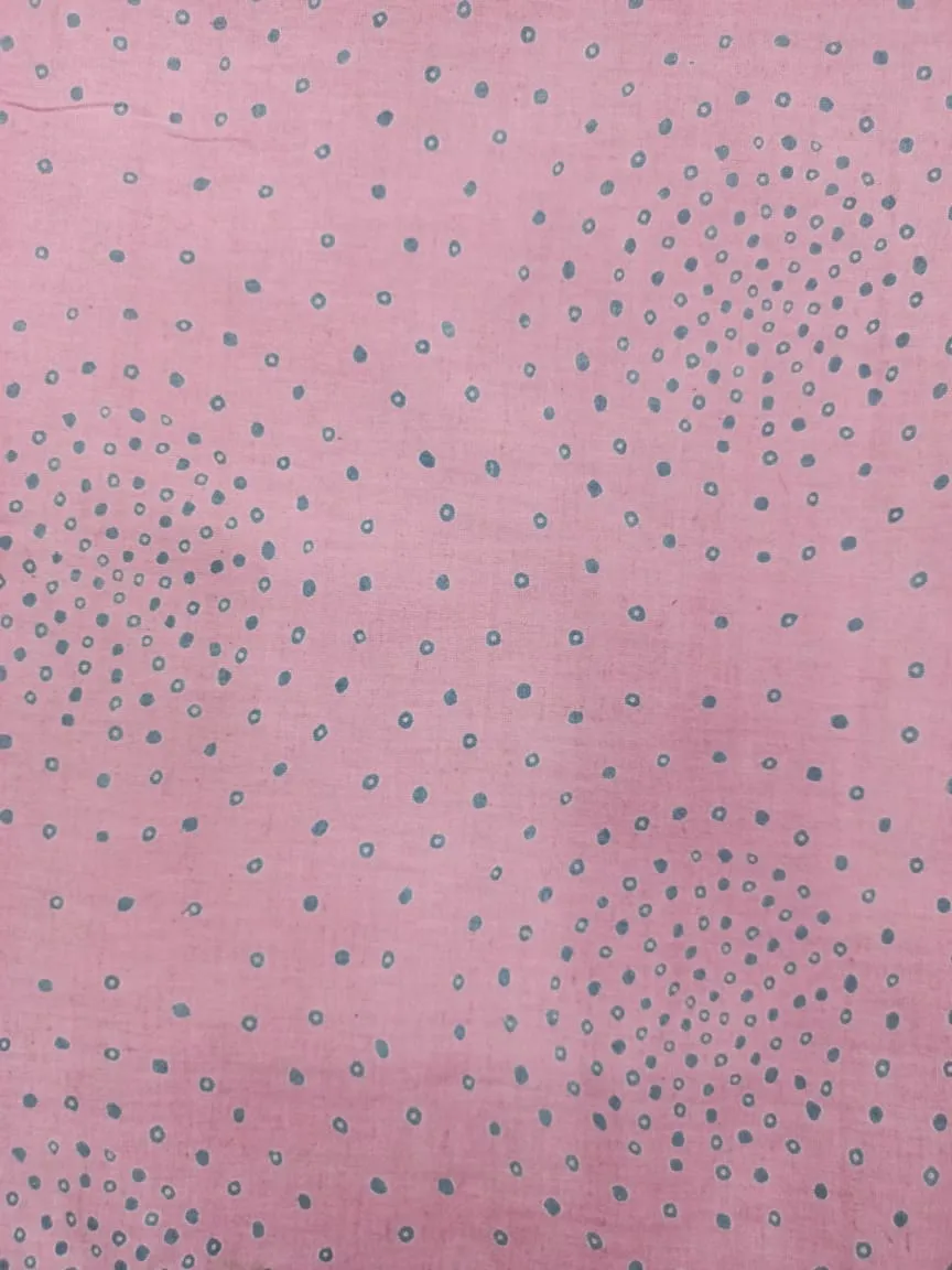 Cotton Linen Semi-Handloom Screen Printed Fabric