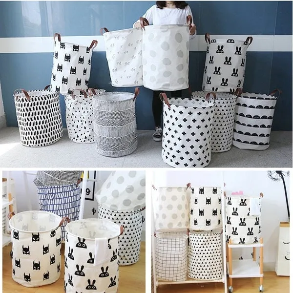 Cotton Linen Storage Box Holder Organizer for Home Clothes Tidy Basket