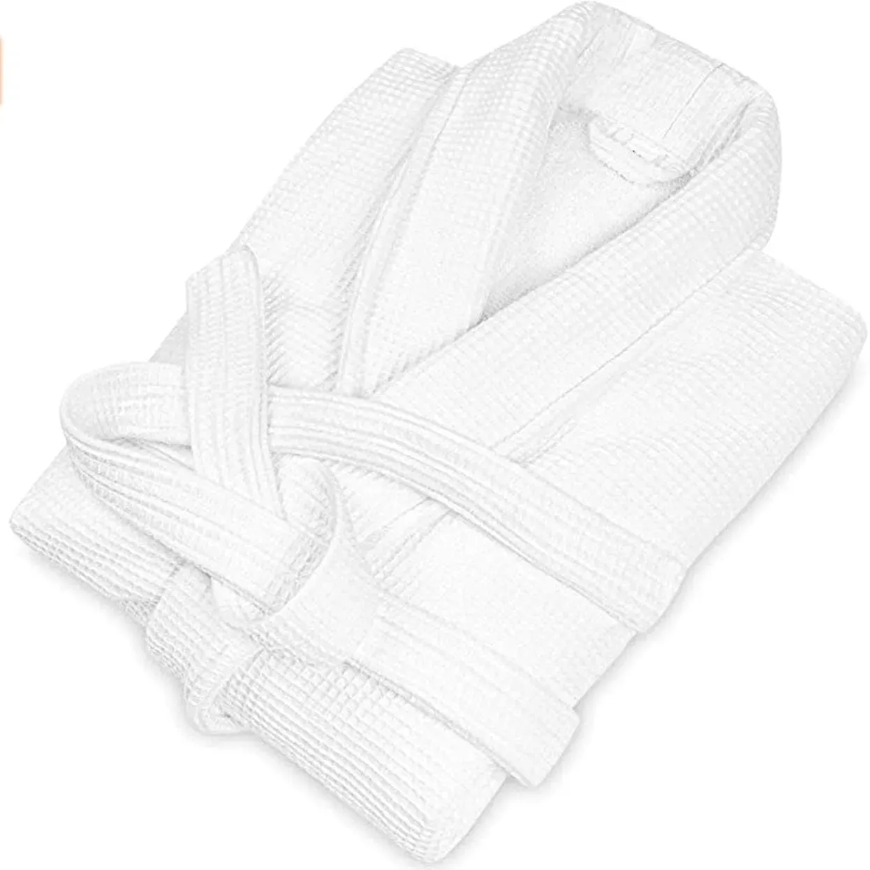 Cotton Waffle Spa Bathrobe with Terry Towel Interior