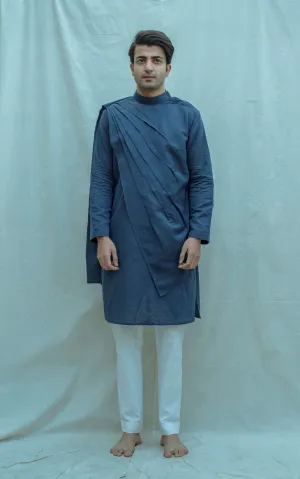 Cotton X Linen - Back Pleated Kurta Set