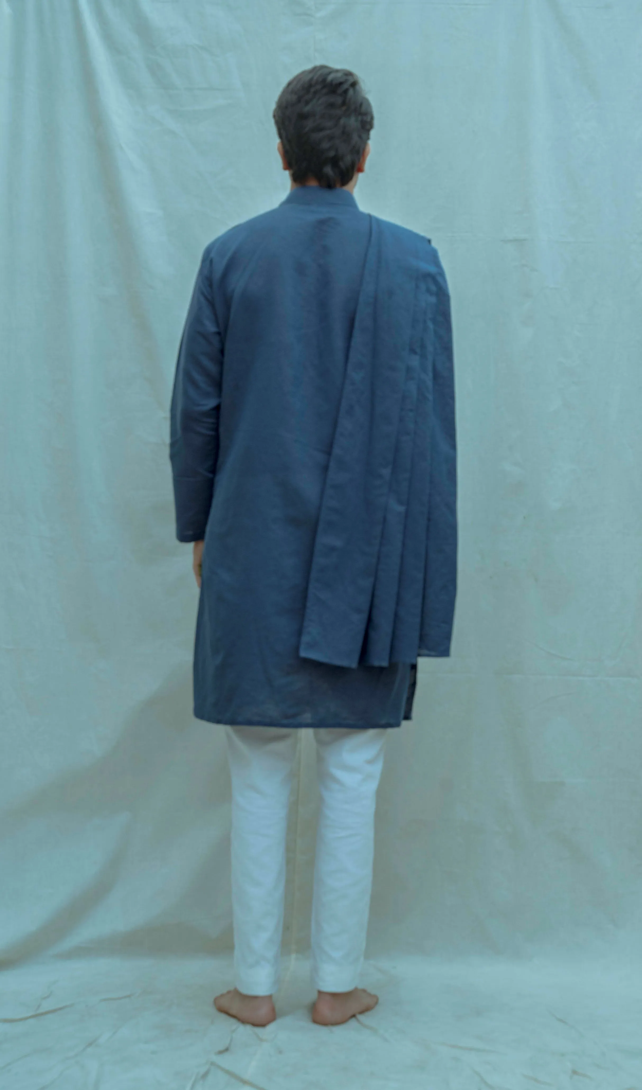 Cotton X Linen - Back Pleated Kurta Set