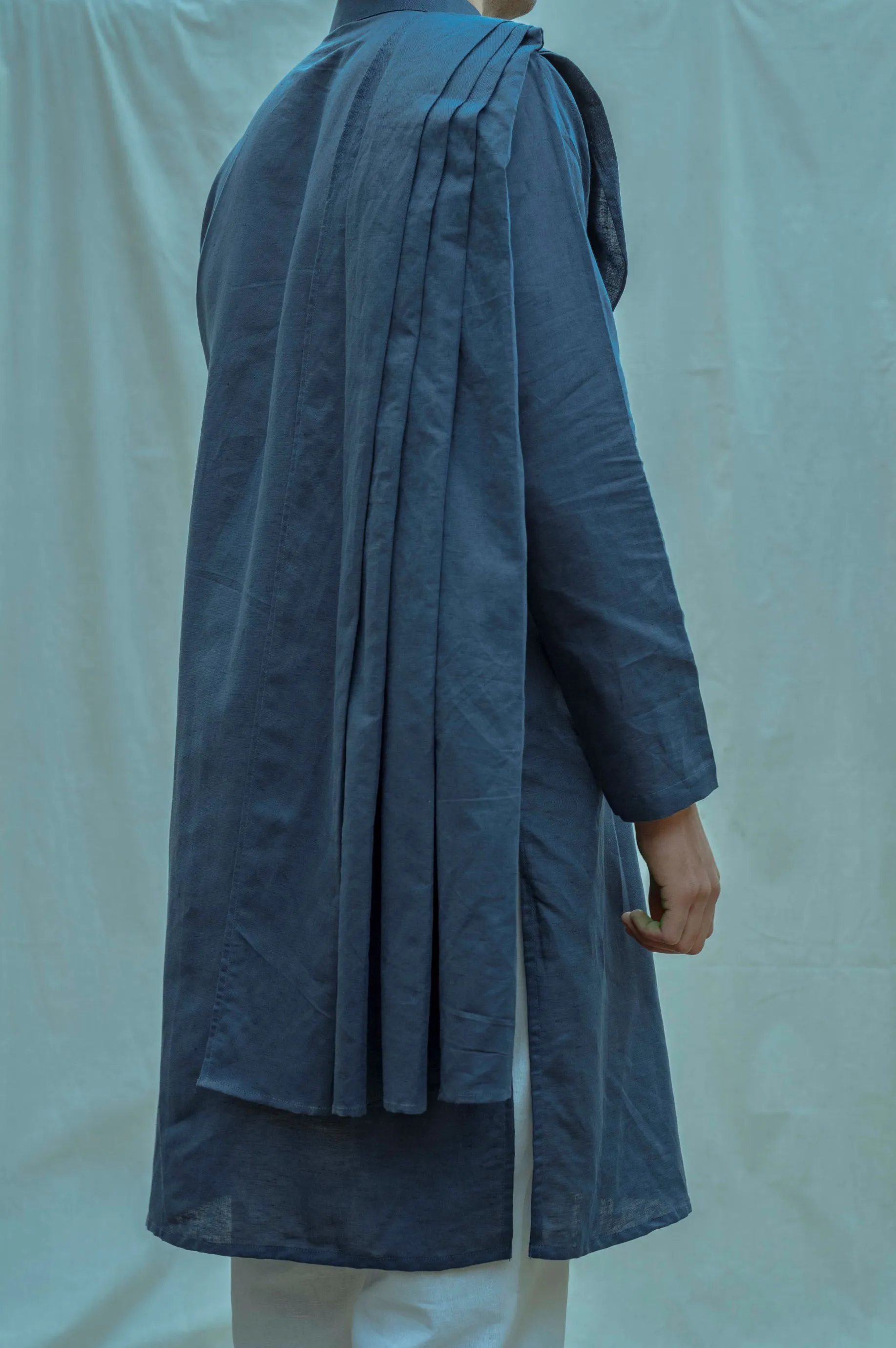 Cotton X Linen - Back Pleated Kurta Set