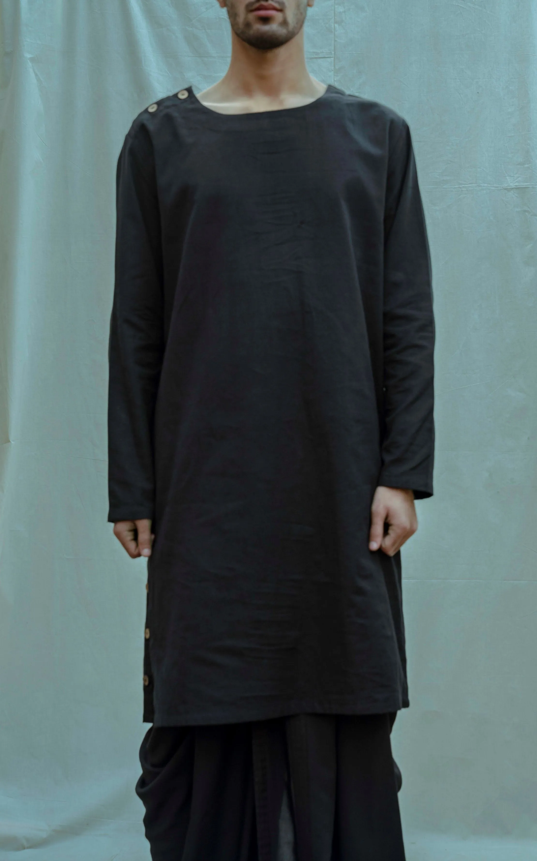 Cotton X Linen Side Placket Kurta