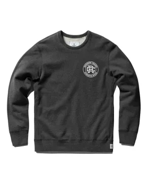 Crest logo LS Crewneck Heather Charcoal