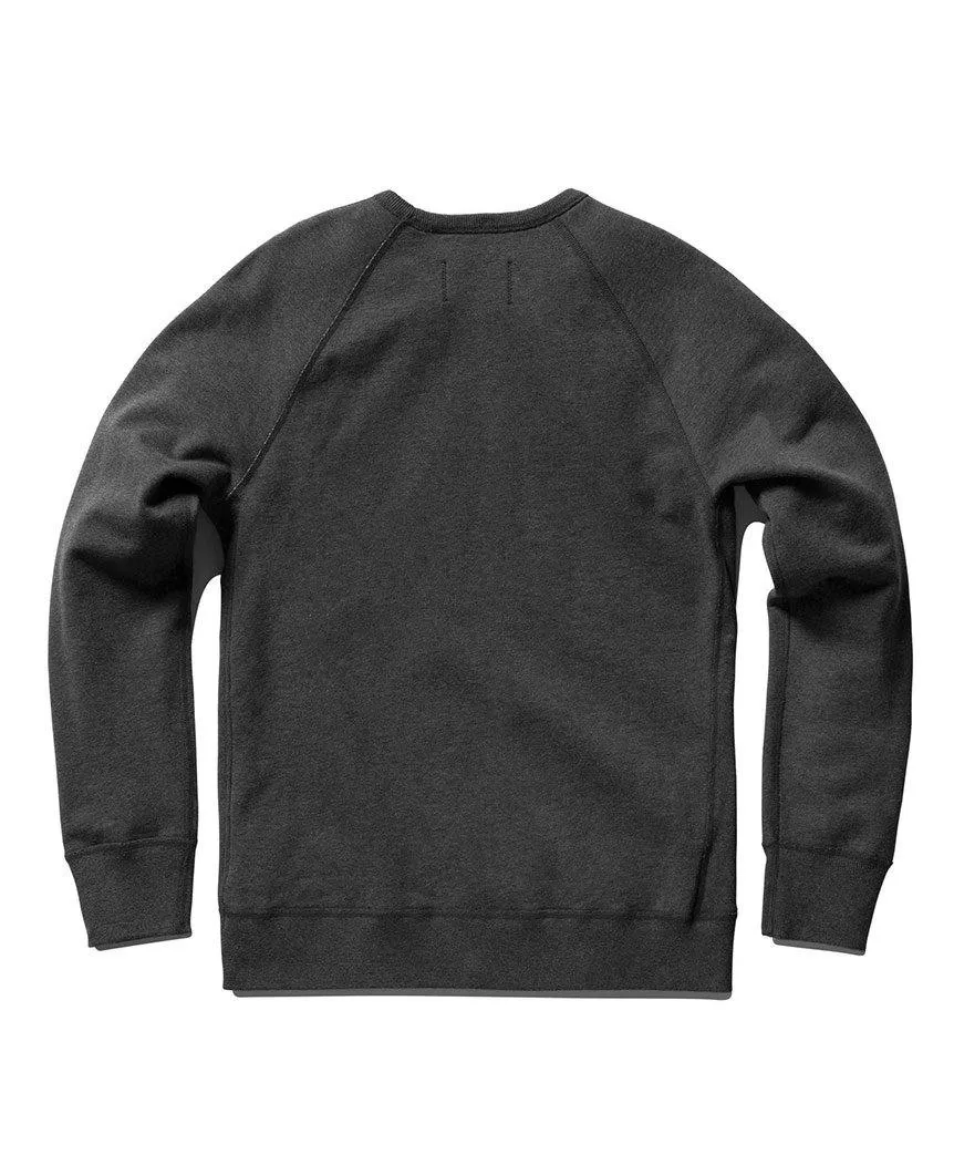 Crest logo LS Crewneck Heather Charcoal