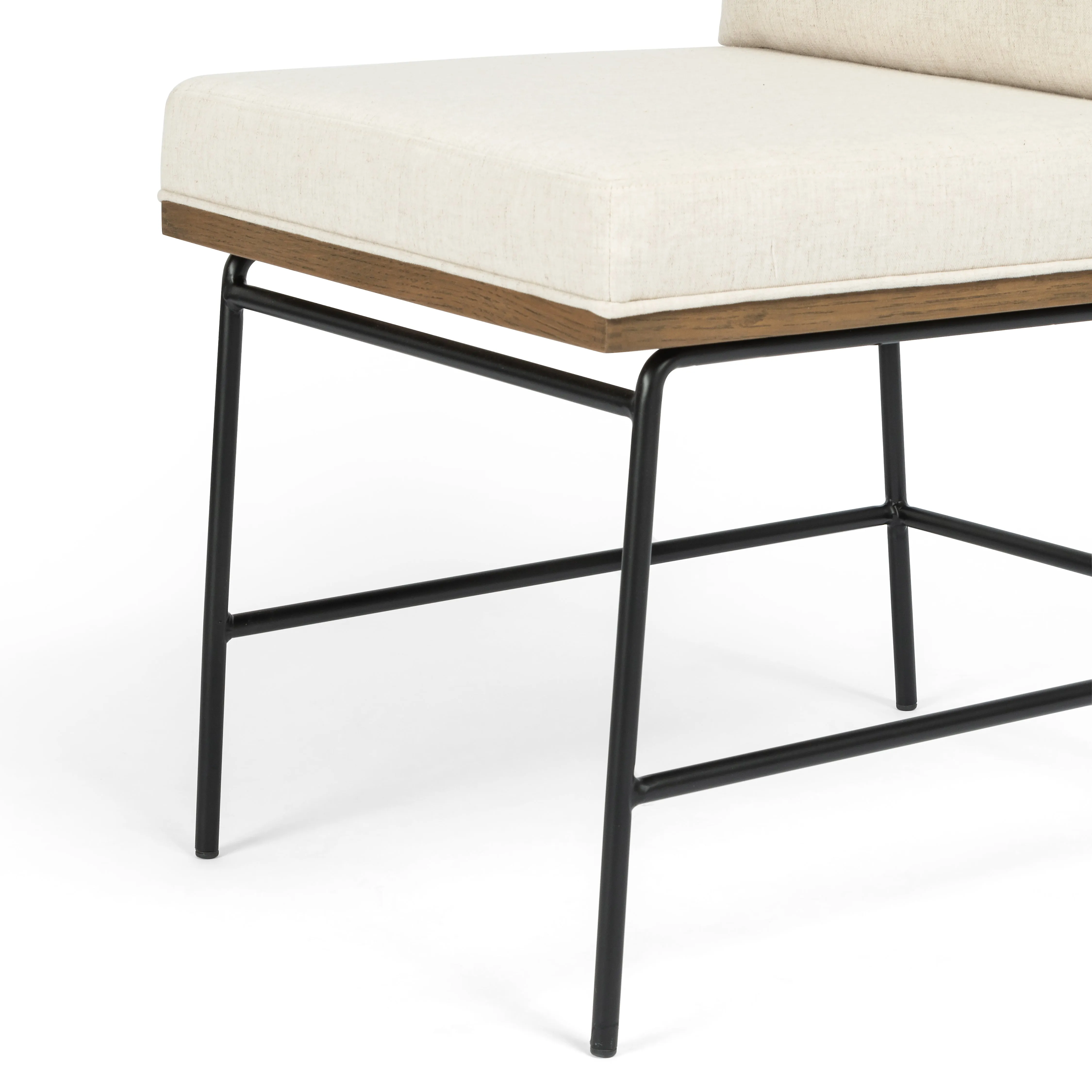 Crete Dining Chair-Saville Flax/Brown Frame