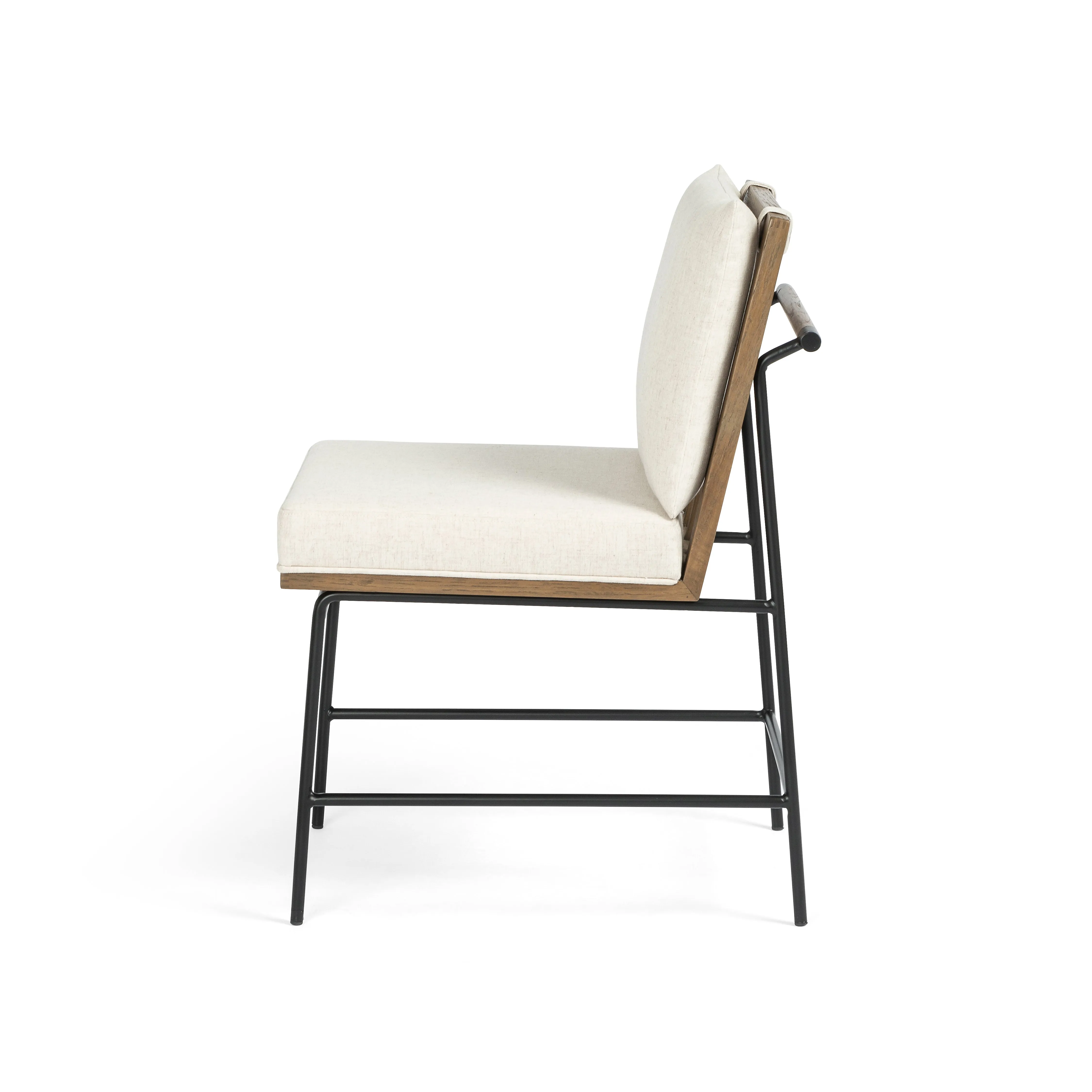 Crete Dining Chair-Saville Flax/Brown Frame