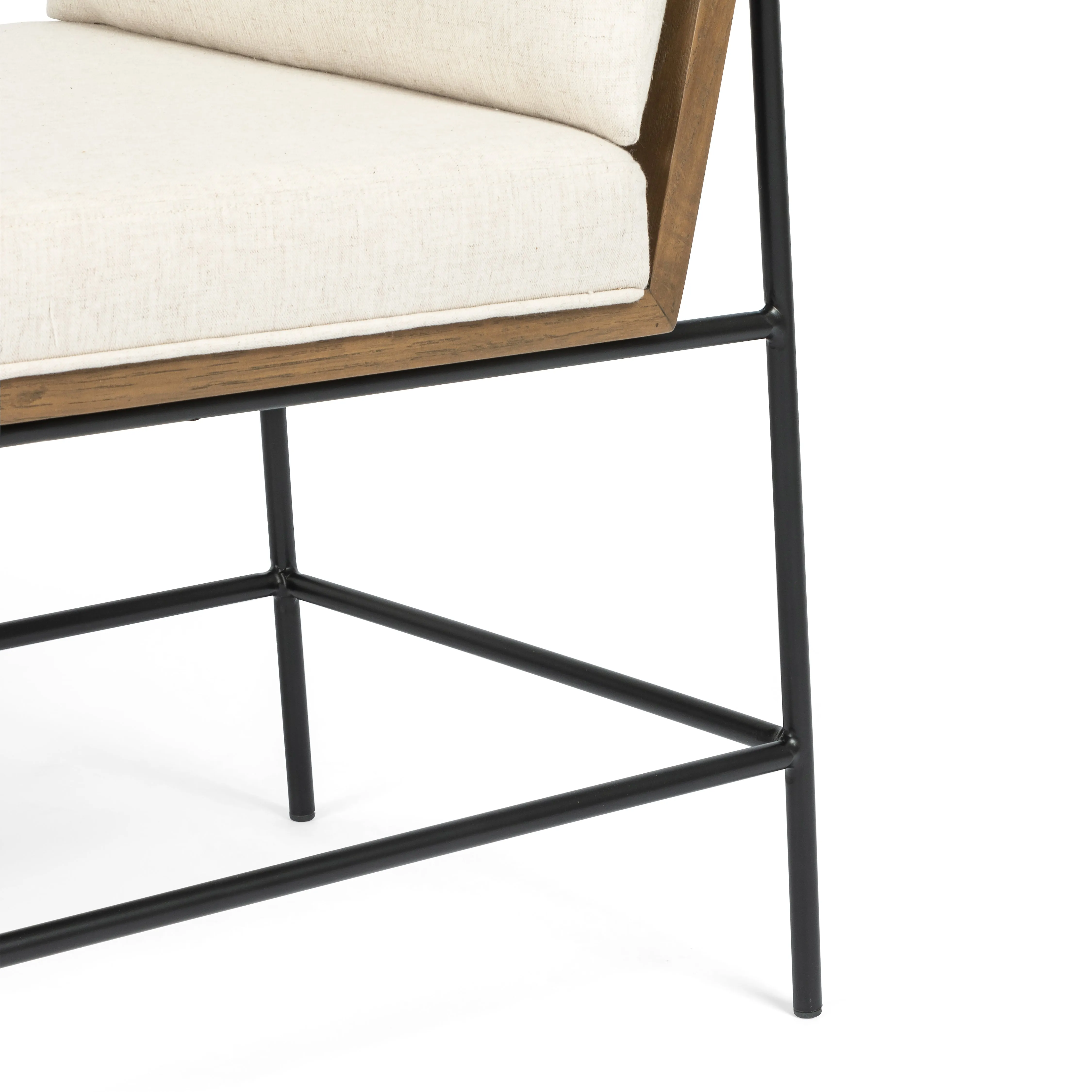 Crete Dining Chair-Saville Flax/Brown Frame