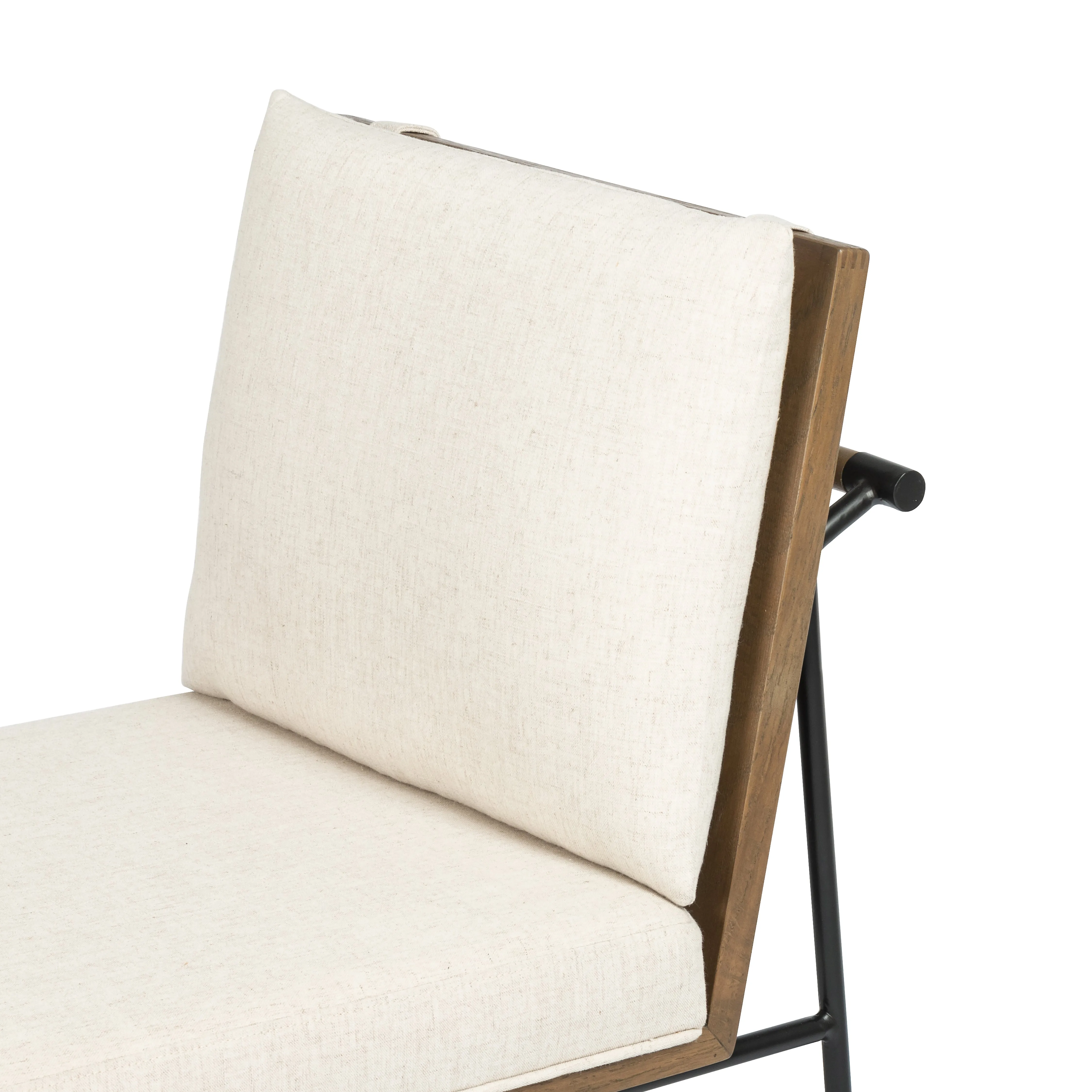 Crete Dining Chair-Saville Flax/Brown Frame