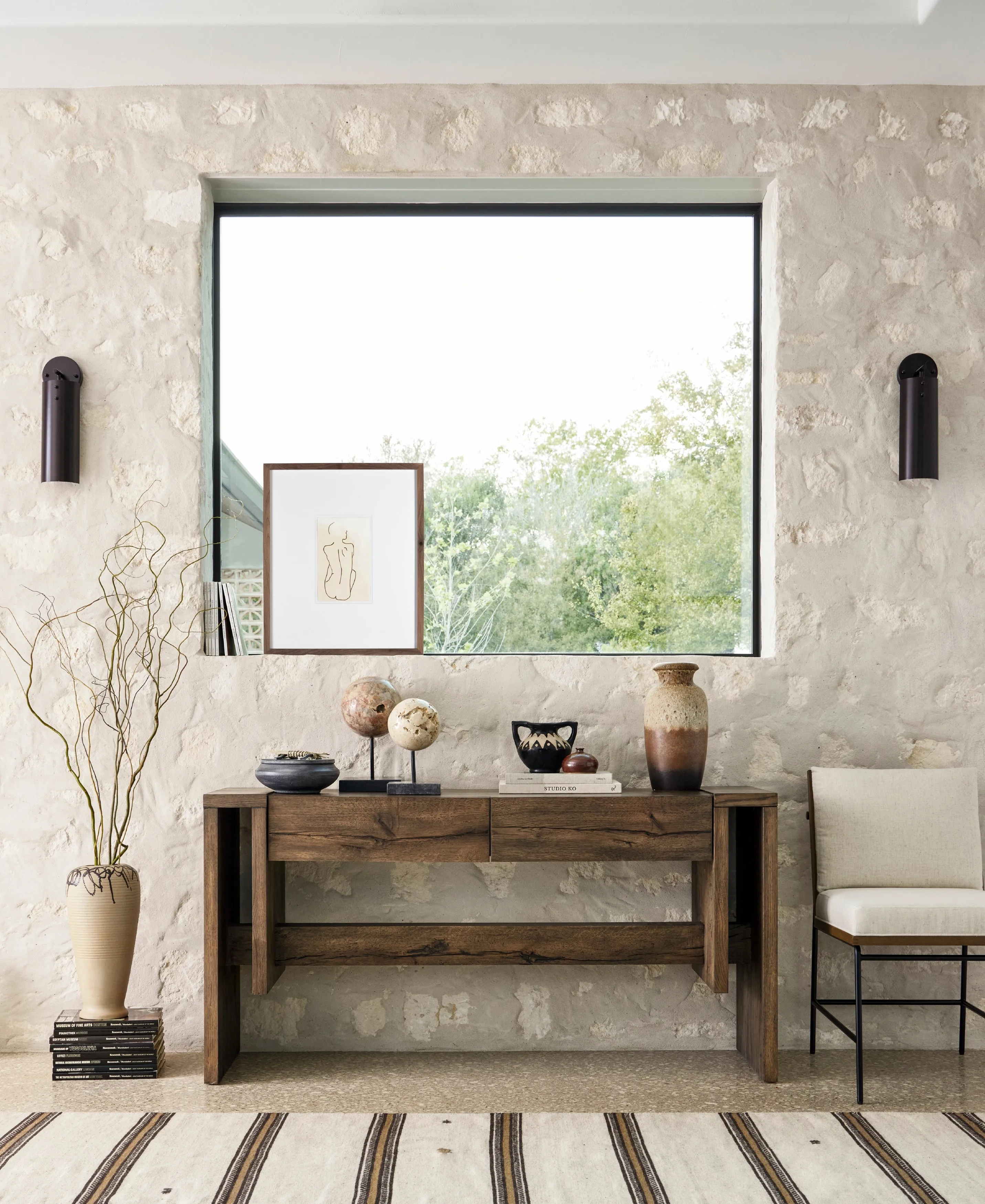 Crete Dining Chair-Saville Flax/Brown Frame