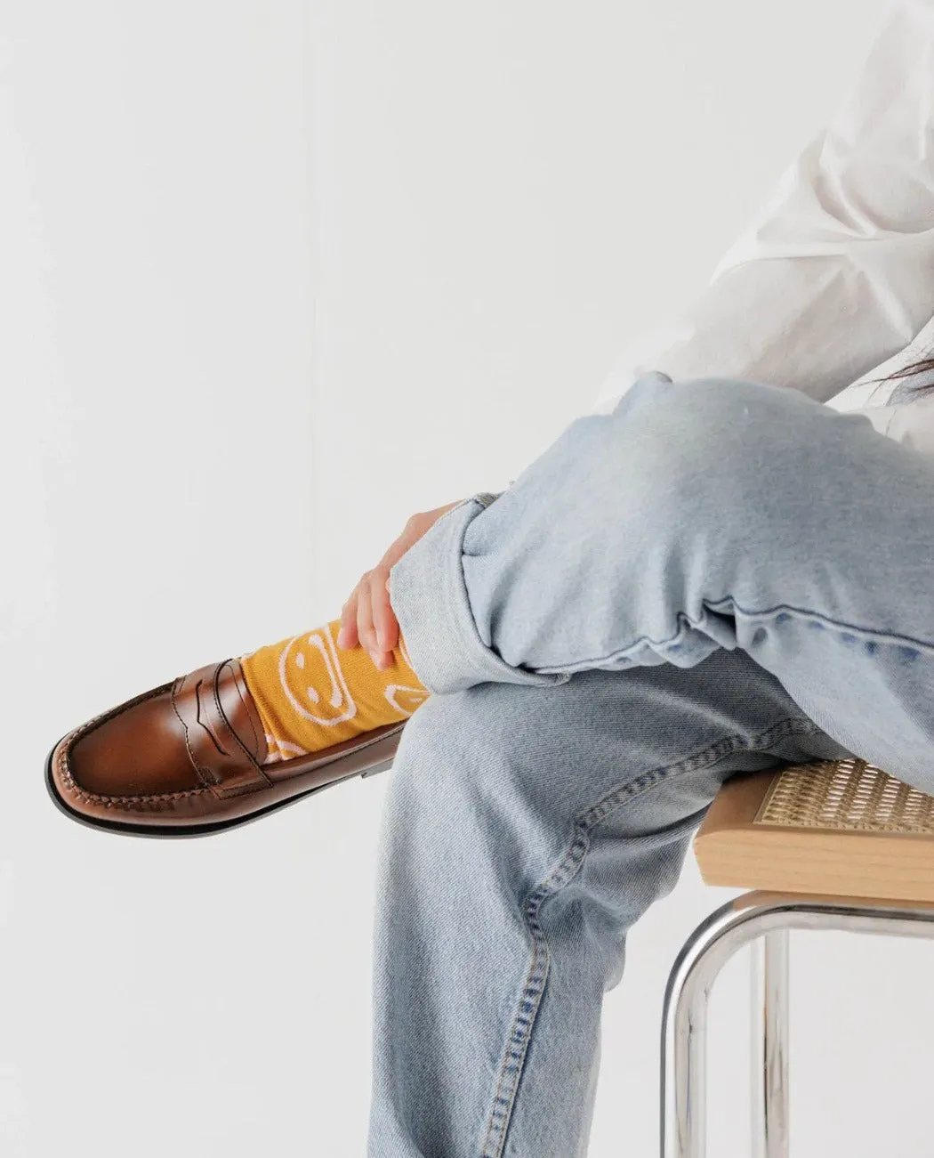 Crew Sock: Marigold Happy