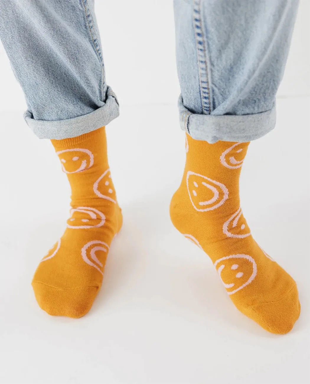 Crew Sock: Marigold Happy