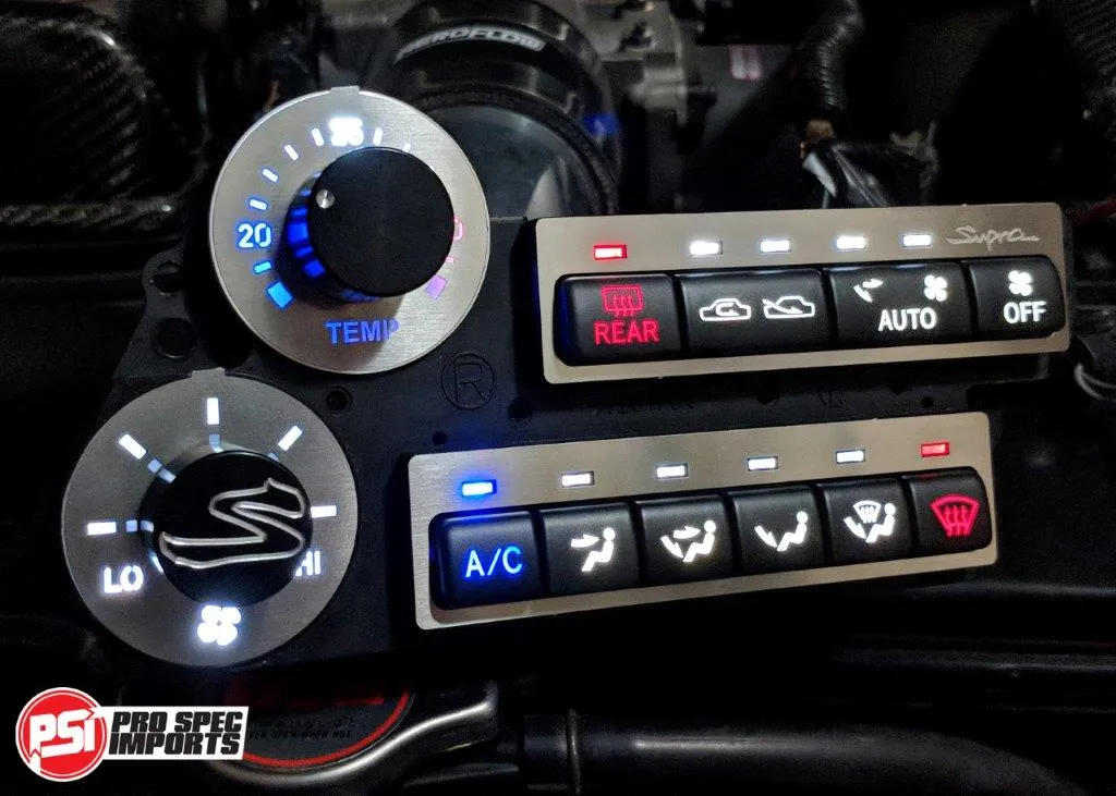 Custom Billet Anodised Black Dials for Heater & Fan Control