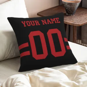 Custom Football Game San Francisco 49ers Decorative Throw Pillow Case Print Personalized Football Style Fans Name & Number Birthday Gift