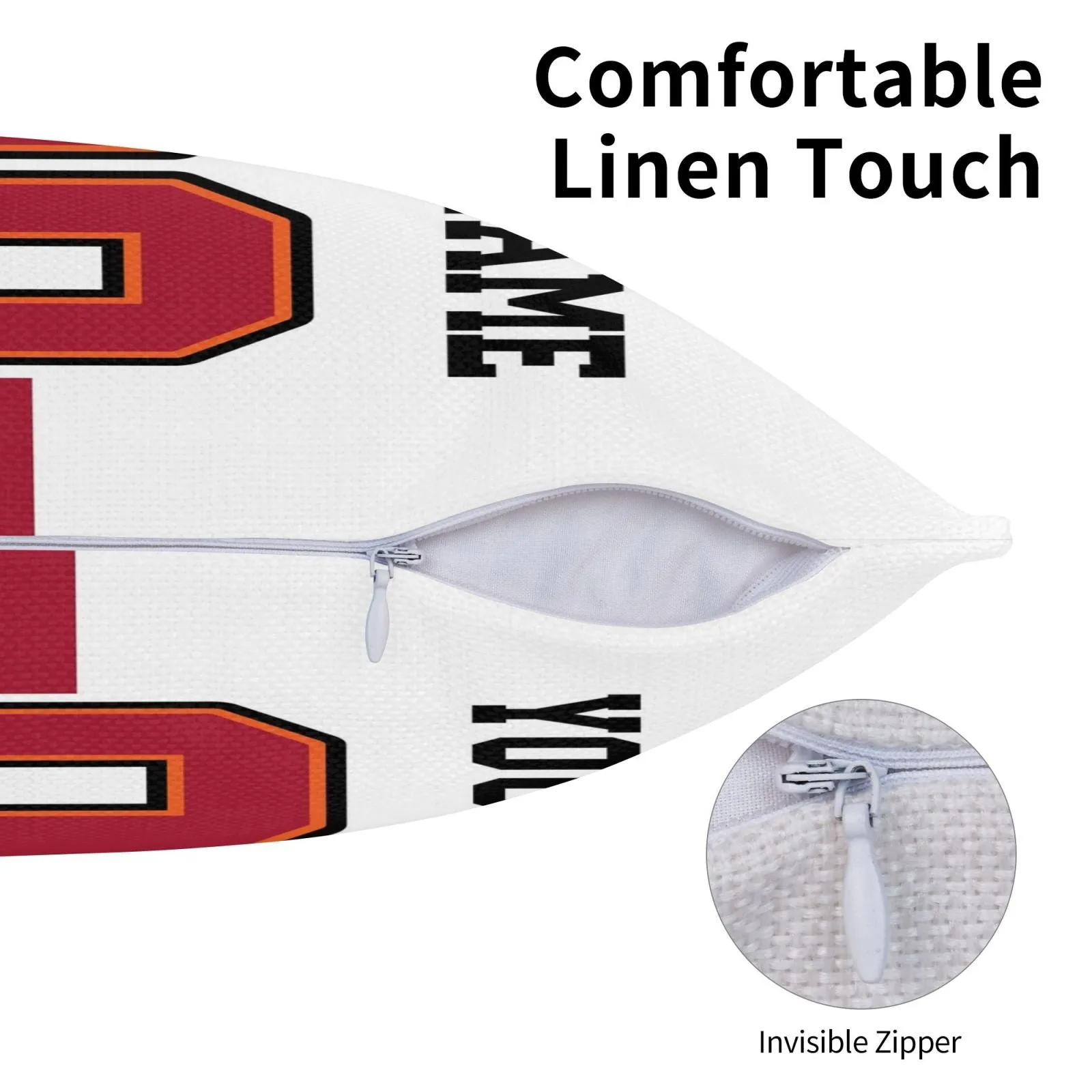Custom White Tampa Bay Buccaneers Decorative Throw Pillow Case - Print Personalized Football Team Fans Name & Number Birthday Gift