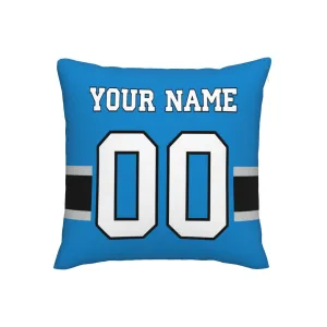 Customized Carolina Panthers Football Team Decorative Throw Pillow Case Print Personalized Football Style Fans Letters & Number Blue Pillowcase Birthday Gift