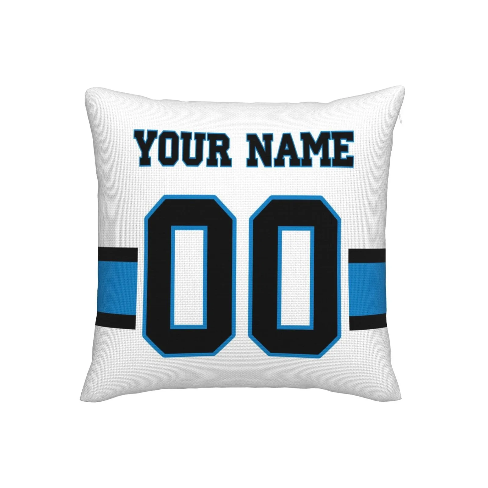 Customized Carolina Panthers Letters Decorative Pillows Case Custom Game Pillowcase Name Number Block Print Square Art Deco White Throw Pillow