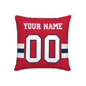 Customized New England Patriots Football Team Decorative Throw Pillow Case Print Personalized Football Style Fans Letters & Number Red Pillowcase Birthday Gift