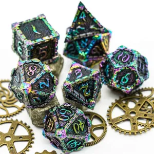 Dagger of Venom: Black Rainbow RPG Metal Barrel Dice Set