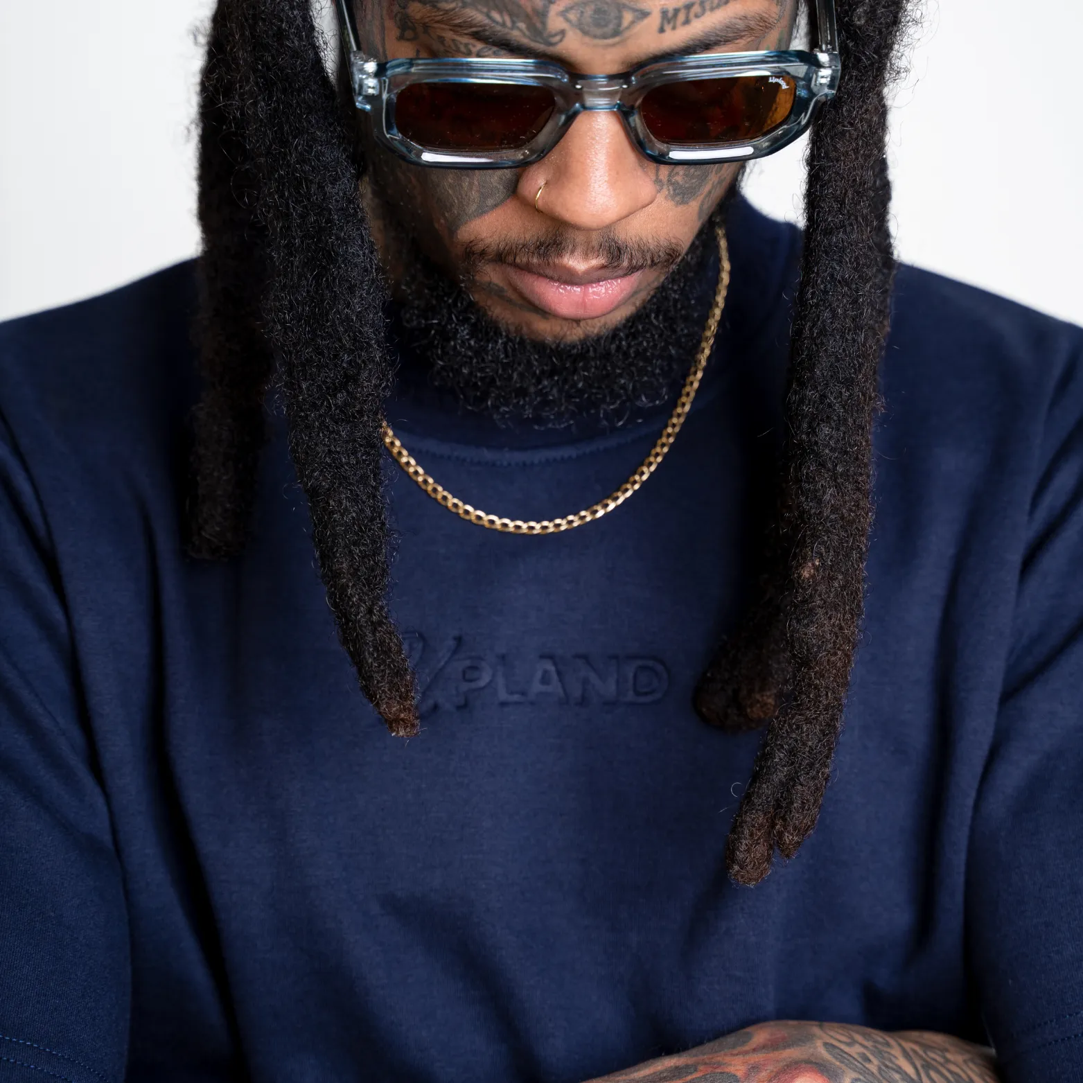 Dark Blue Embossed Tee