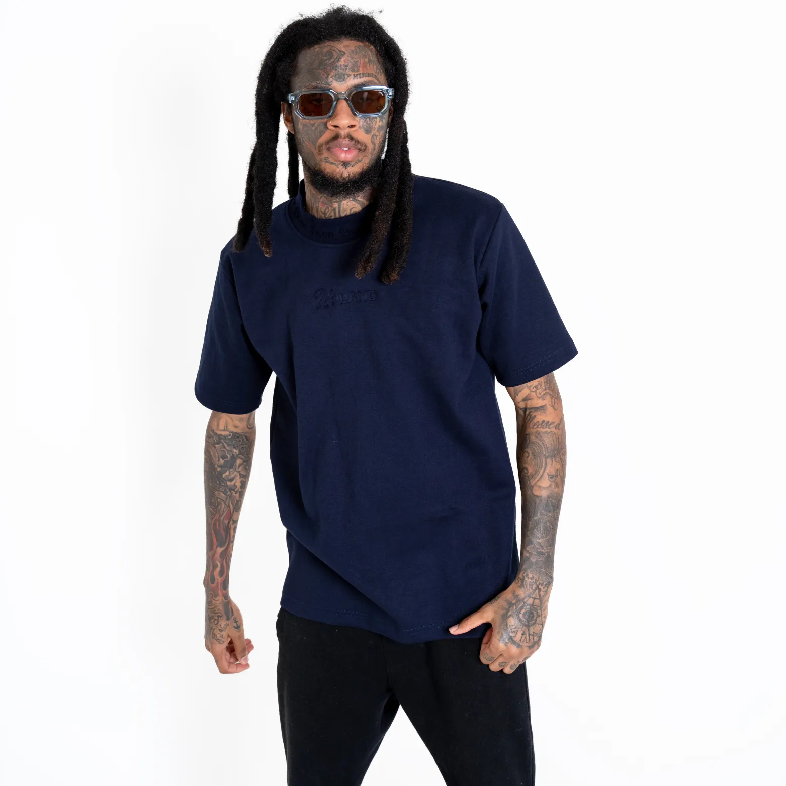 Dark Blue Embossed Tee