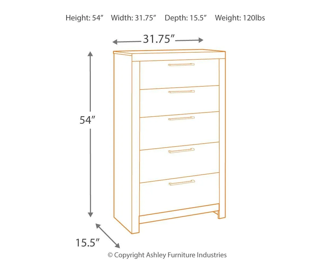 Derekson - Five Drawer Chest