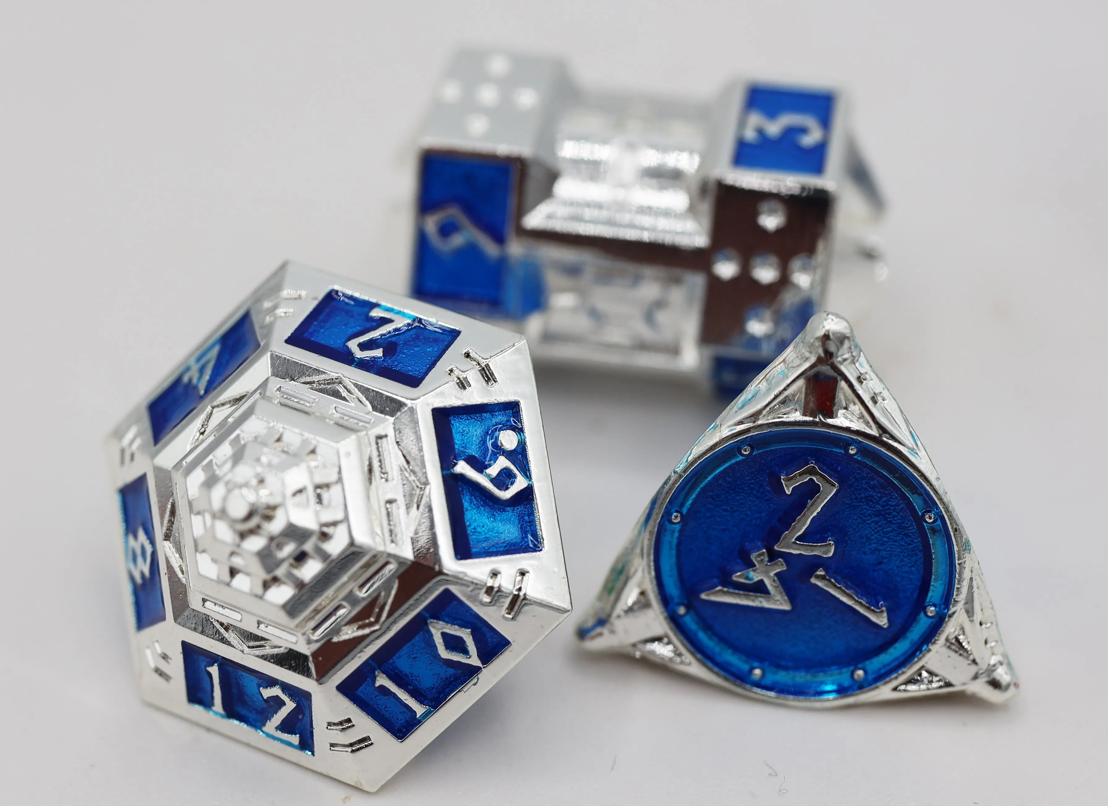Dice 51: Interstellar Indigo - Metal RPG Dice Set