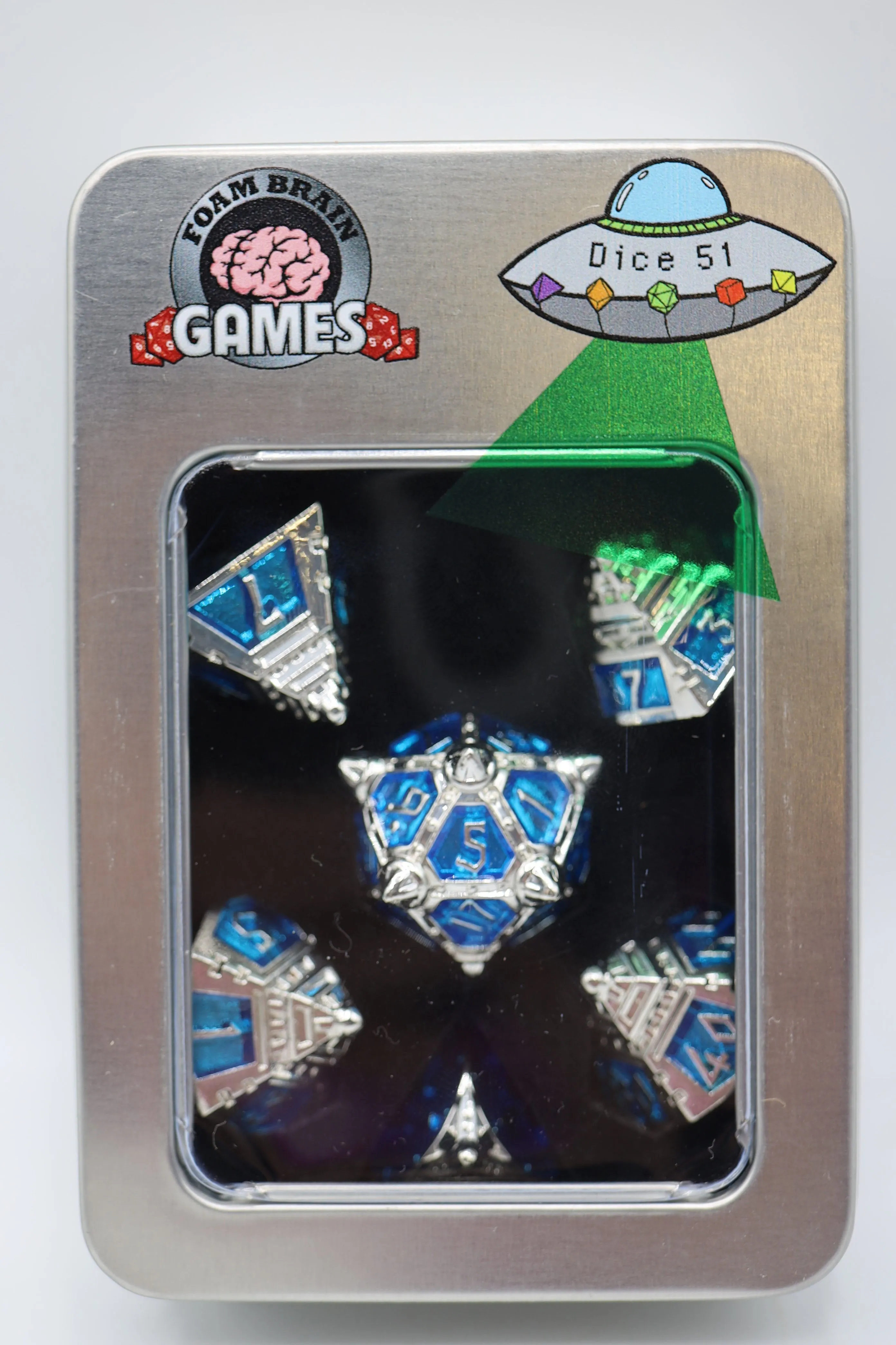 Dice 51: Interstellar Indigo - Metal RPG Dice Set