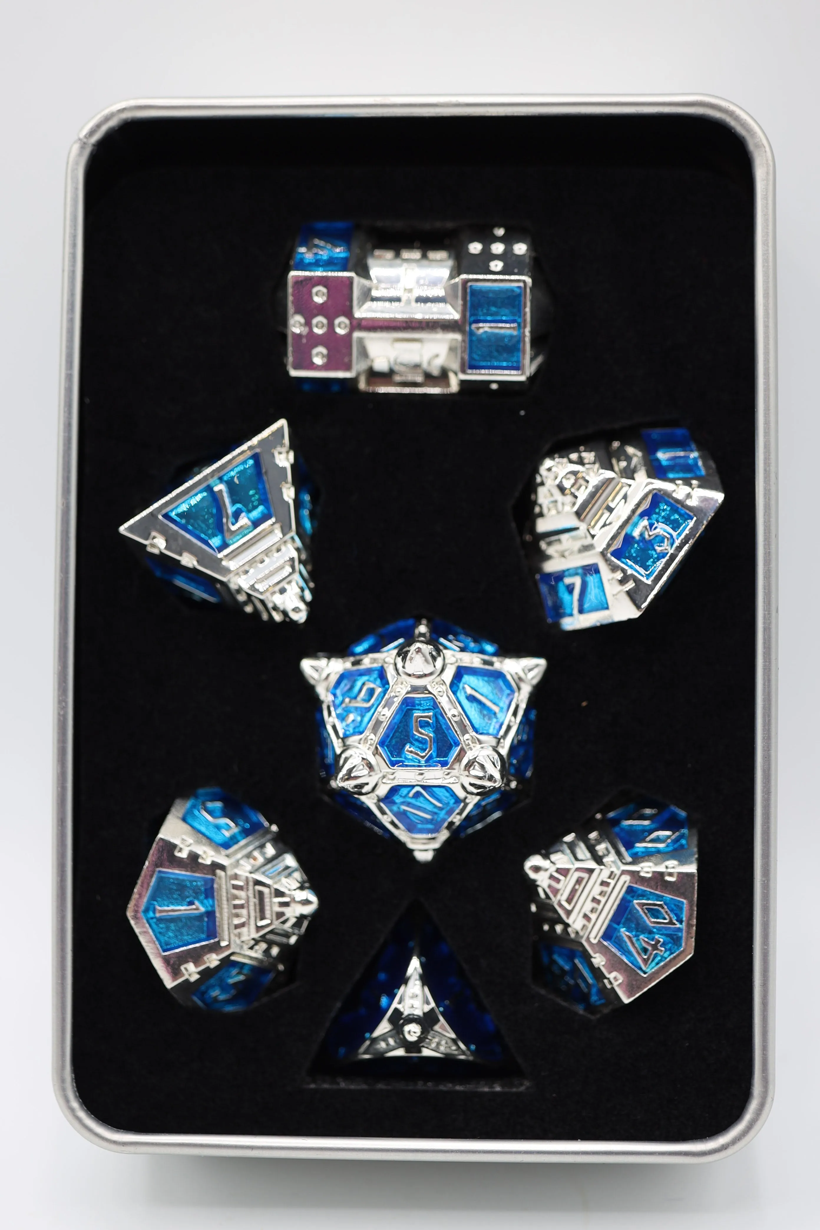 Dice 51: Interstellar Indigo - Metal RPG Dice Set