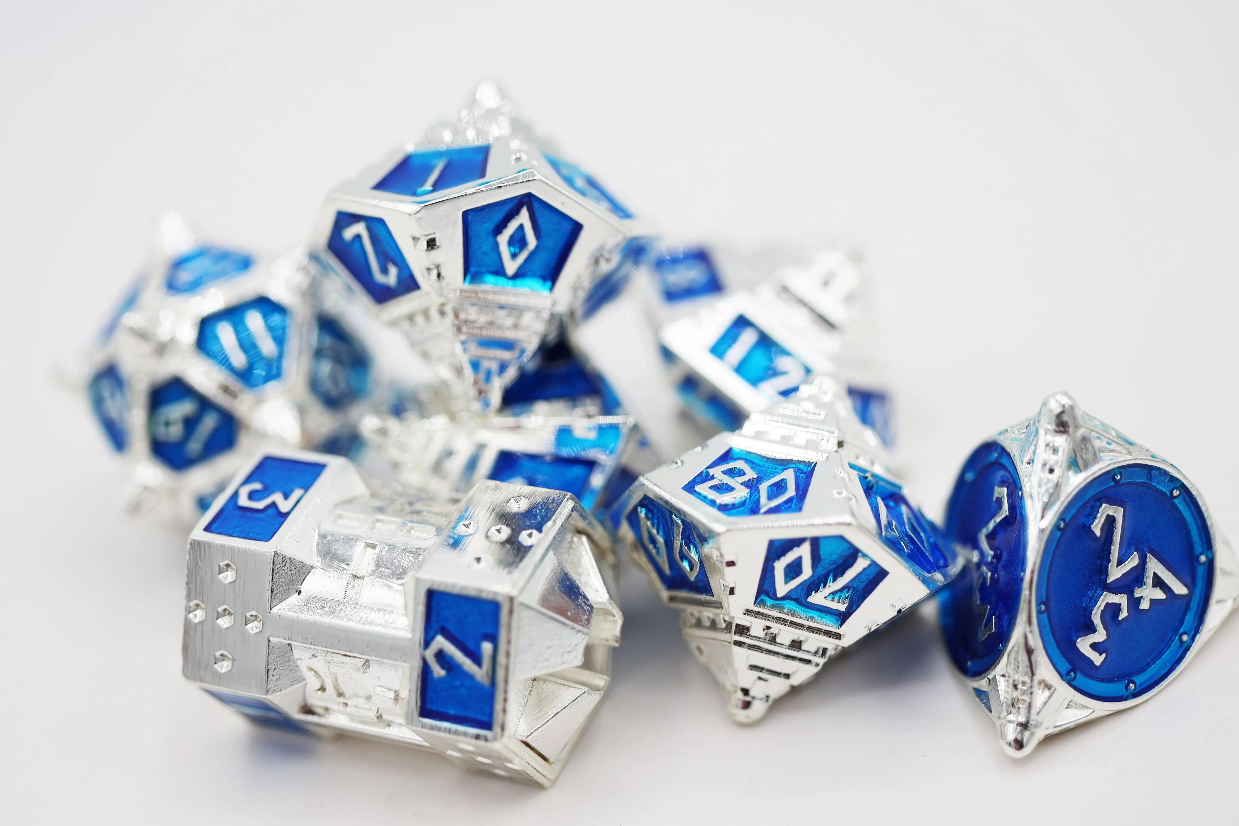 Dice 51: Interstellar Indigo - Metal RPG Dice Set