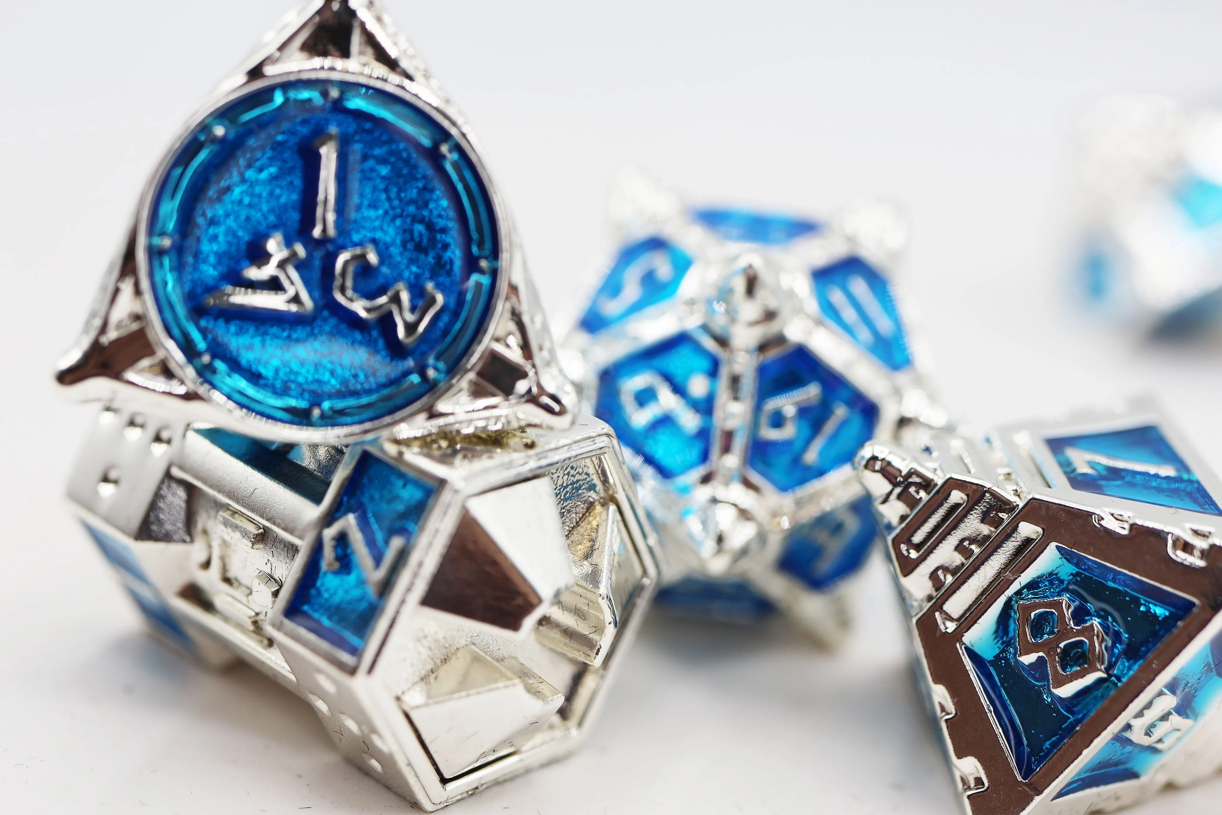 Dice 51: Interstellar Indigo - Metal RPG Dice Set