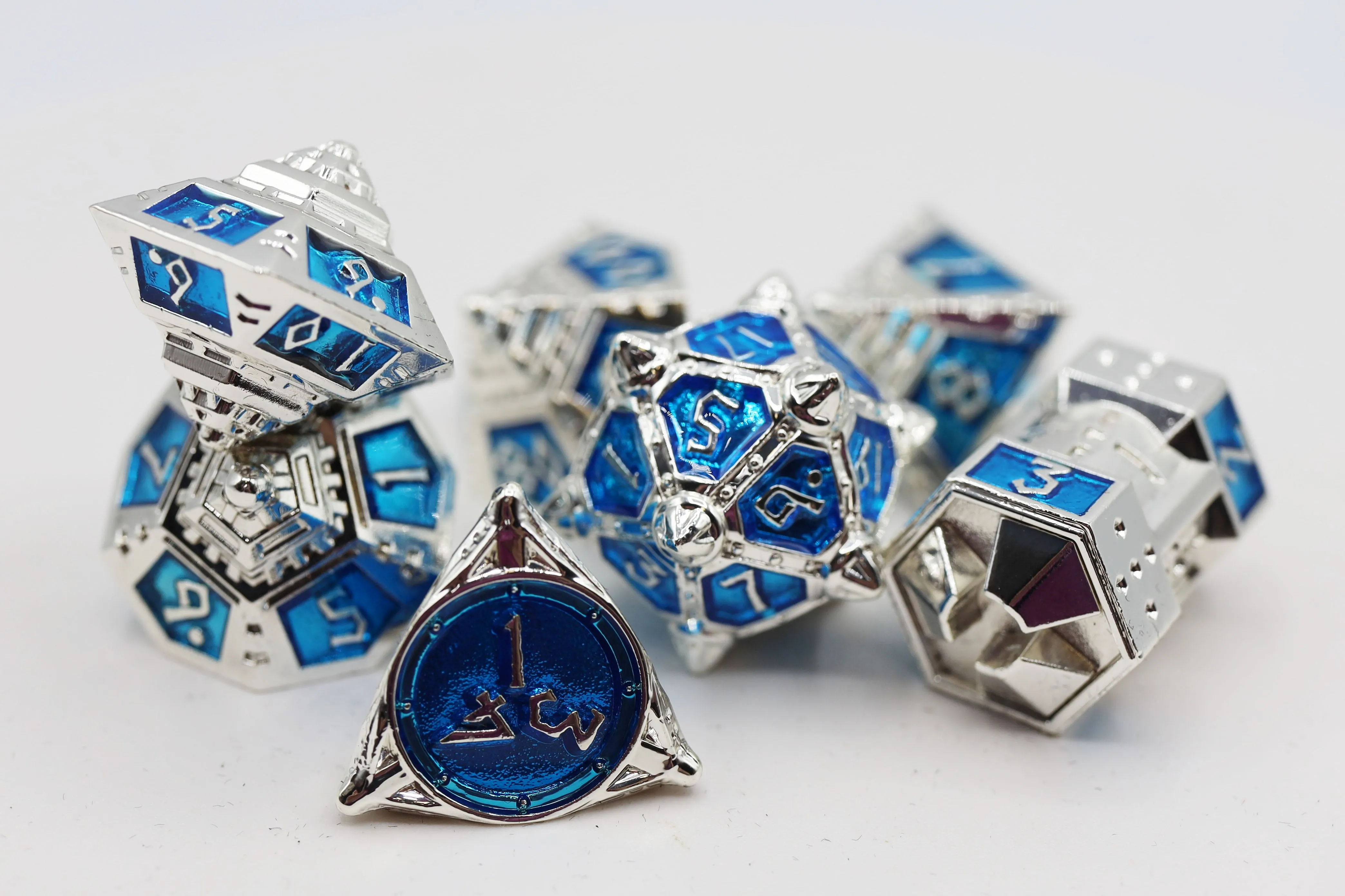 Dice 51: Interstellar Indigo - Metal RPG Dice Set