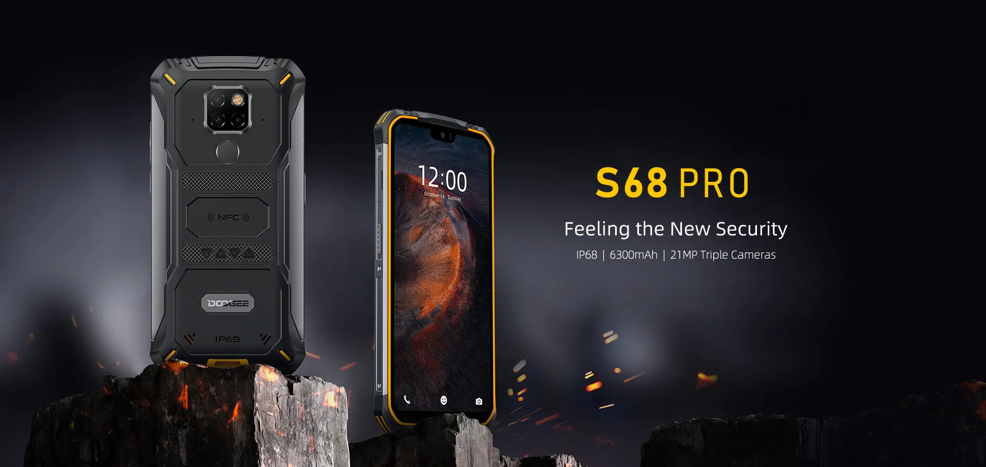 Doogee S68 Pro Cellphone Helio P70 Octa-core 6GB 128GB Memory 21MP 16MP 8MP 8MP Camera 5.84"" IPS Display 6300mAh 12V/2A Charge Smartphone Orange_Non-European version