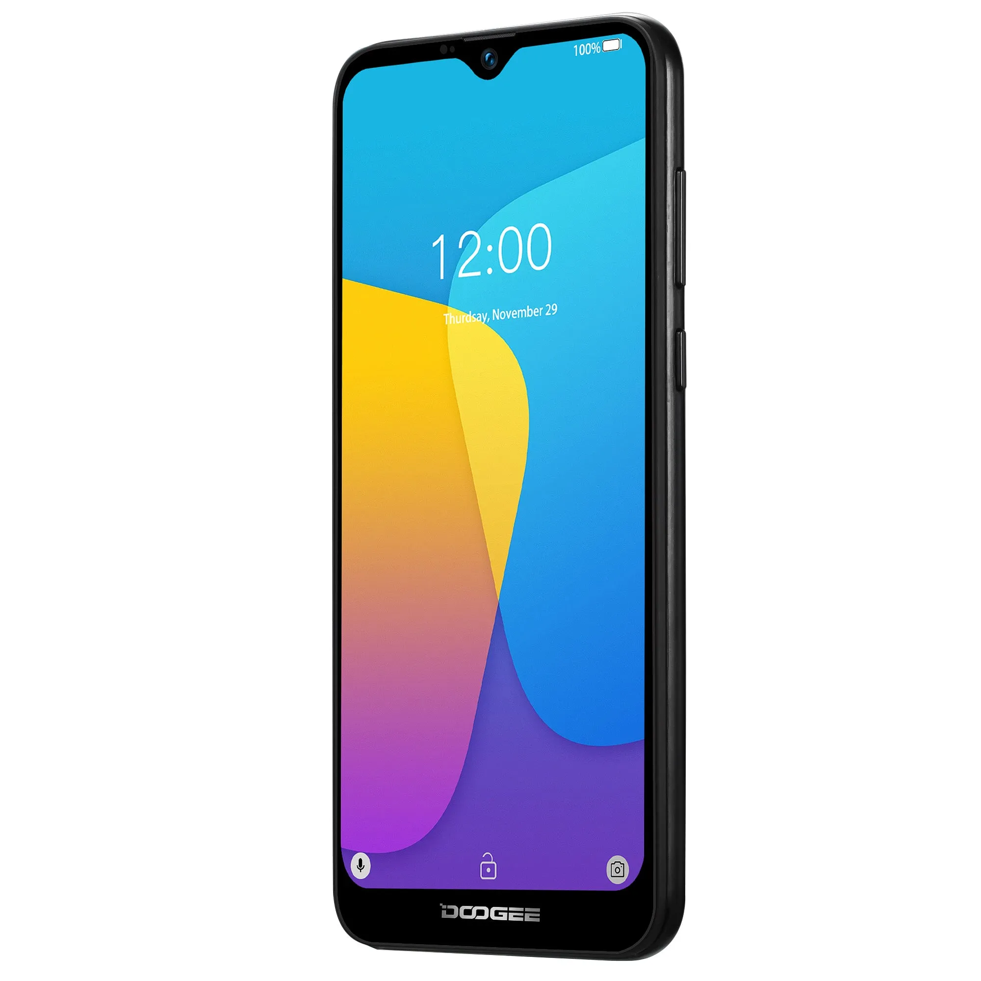 DOOGEE X90 Cellphone 6.1inch 19:9 Waterdrop LTPS Screen Smartphone Quad Core CPU 1GB RAM 16GB ROM 3400mAh Battery Dual SIM Cards 8MP 5MP Camera Android 8.1 OS  Black_European version