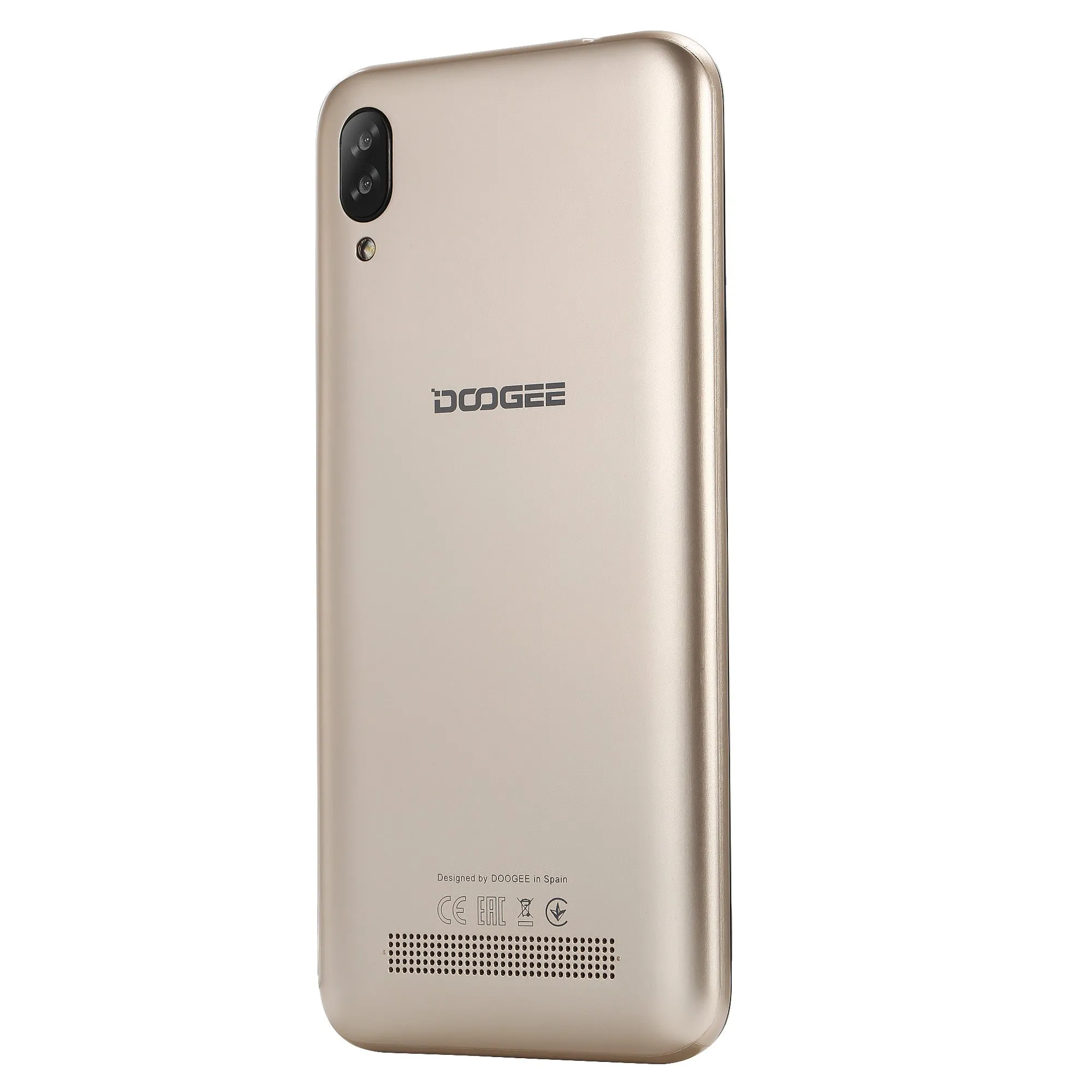 DOOGEE X90 Cellphone 6.1inch 19:9 Waterdrop LTPS Screen Smartphone Quad Core CPU 1GB RAM 16GB ROM 3400mAh Battery Dual SIM Cards 8MP 5MP Camera Android 8.1 OS  Gold_Russian version