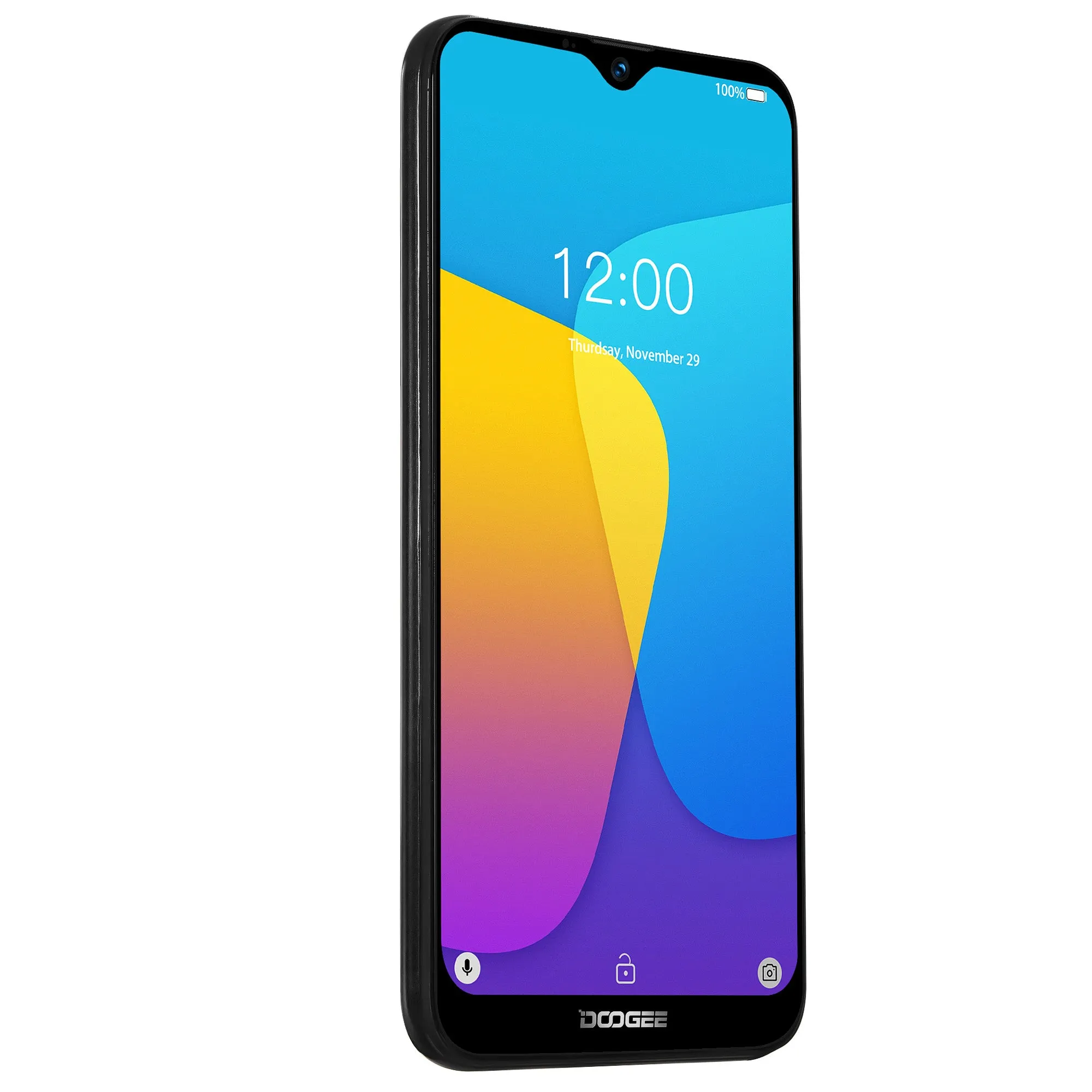 DOOGEE X90 Cellphone 6.1inch 19:9 Waterdrop LTPS Screen Smartphone Quad Core CPU 1GB RAM 16GB ROM 3400mAh Battery Dual SIM Cards 8MP 5MP Camera Android 8.1 OS  Gold_Russian version