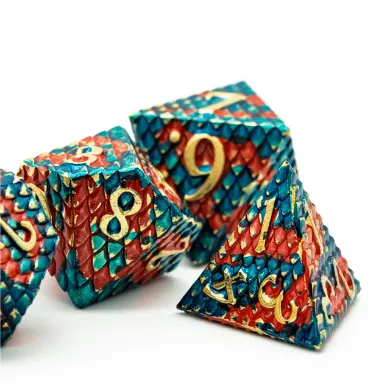 Dragon Scale: Blue Fire - Metal RPG Dice Set