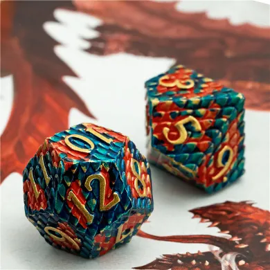 Dragon Scale: Blue Fire - Metal RPG Dice Set