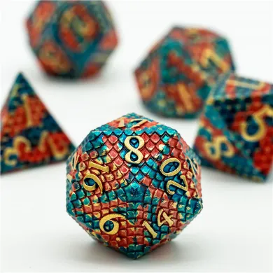 Dragon Scale: Blue Fire - Metal RPG Dice Set