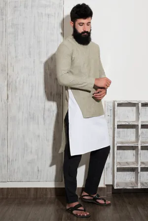Duo - Nature Green & White Kurta