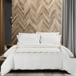 Egyptian Cotton 300 Thread Count Opulence Collection Antalia Cream Duvet Cover Set