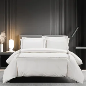 Egyptian Cotton 300 Thread Count Opulence Collection Emily Cream Duvet Cover Set