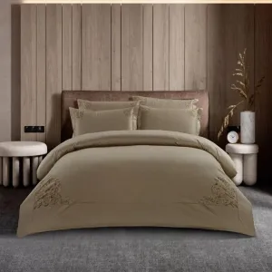 Egyptian Cotton 400 Thread Count Lorena Stone Duvet Cover Set