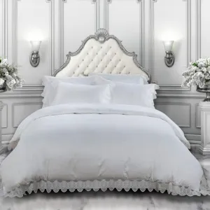 Egyptian Cotton 400 Thread Count Windsor White  Duvet Cover Set