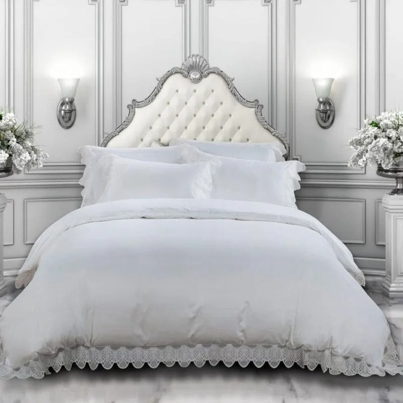 Egyptian Cotton 400 Thread Count Windsor White  Duvet Cover Set