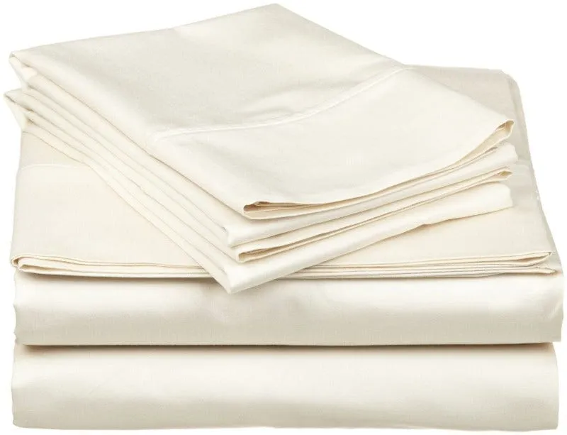 Egyptian Cotton 600 Thread Count Cream Flat Sheet