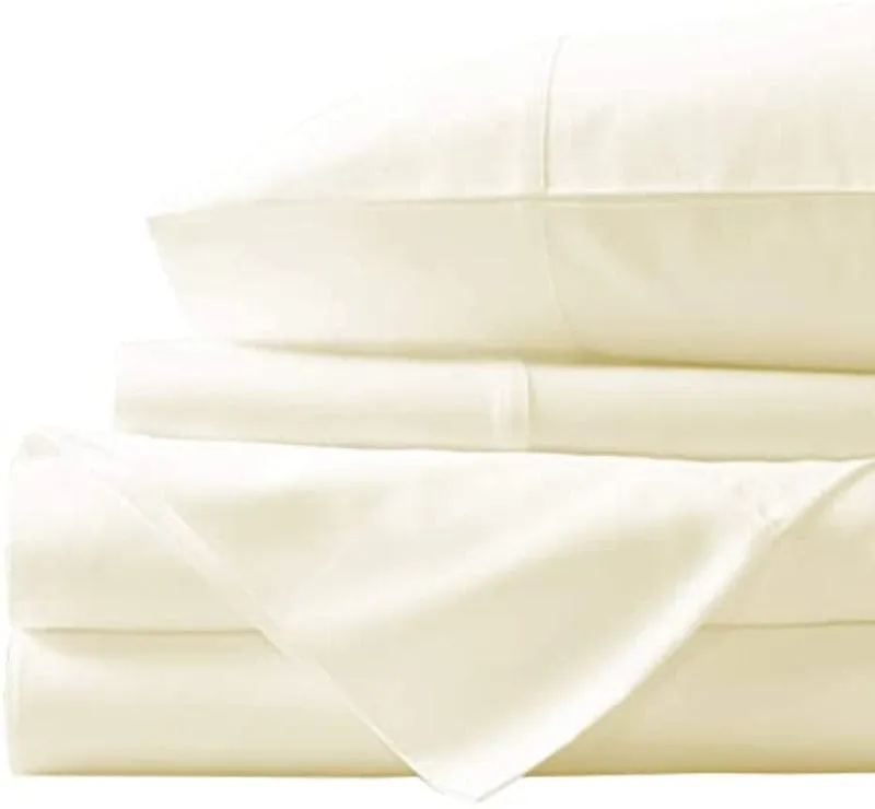 Egyptian Cotton 600 Thread Count Cream Flat Sheet