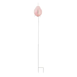 Embossed Enamel Metal Insect Garden Stake, Pink,47m2585